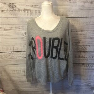 Forever 21 Gray 'Geek' Sweater size small